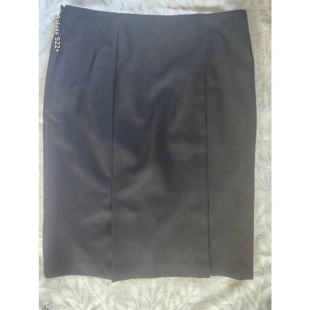K10 Evan Picone Essentials classic lined black straight business skirt